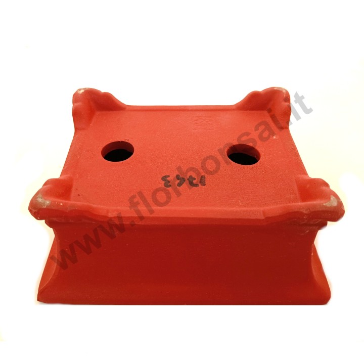 Vaso gres rosso 16 cm - Giapponese