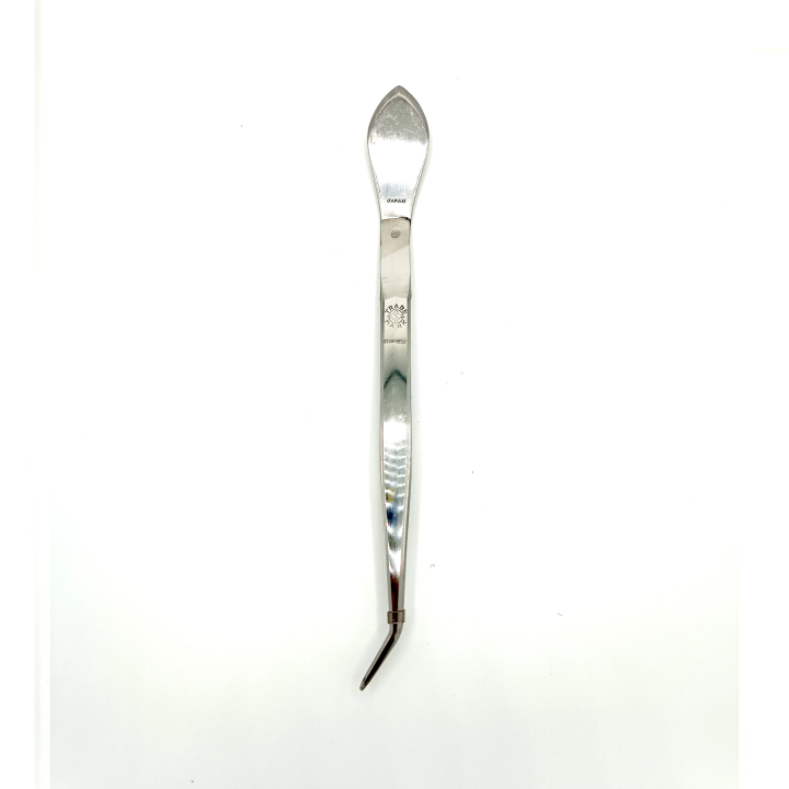 Pinzetta Curva con Spatola Bonsai 205 mm – Acciaio Inox Japan | FlorBonsai